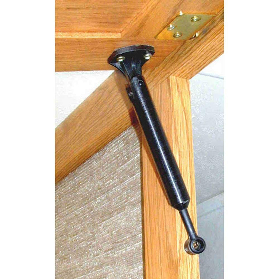 Door Support Strut RV Designer H277, Plastic, Spring-Loaded, 6-1/4 inch, 2 Per Pack, Cabinet Hardware, Black