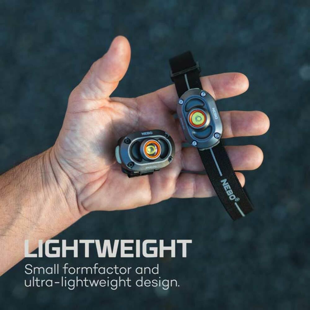 250 NEBO MYCRO Rechargeable Headlamp | 250 Lumens, 3 Light Modes, Water Resistant, Adjustable Strap, Super Bright Head Lamp for Camping & Hiking, Includes USB Charging Cable — 2 Pack