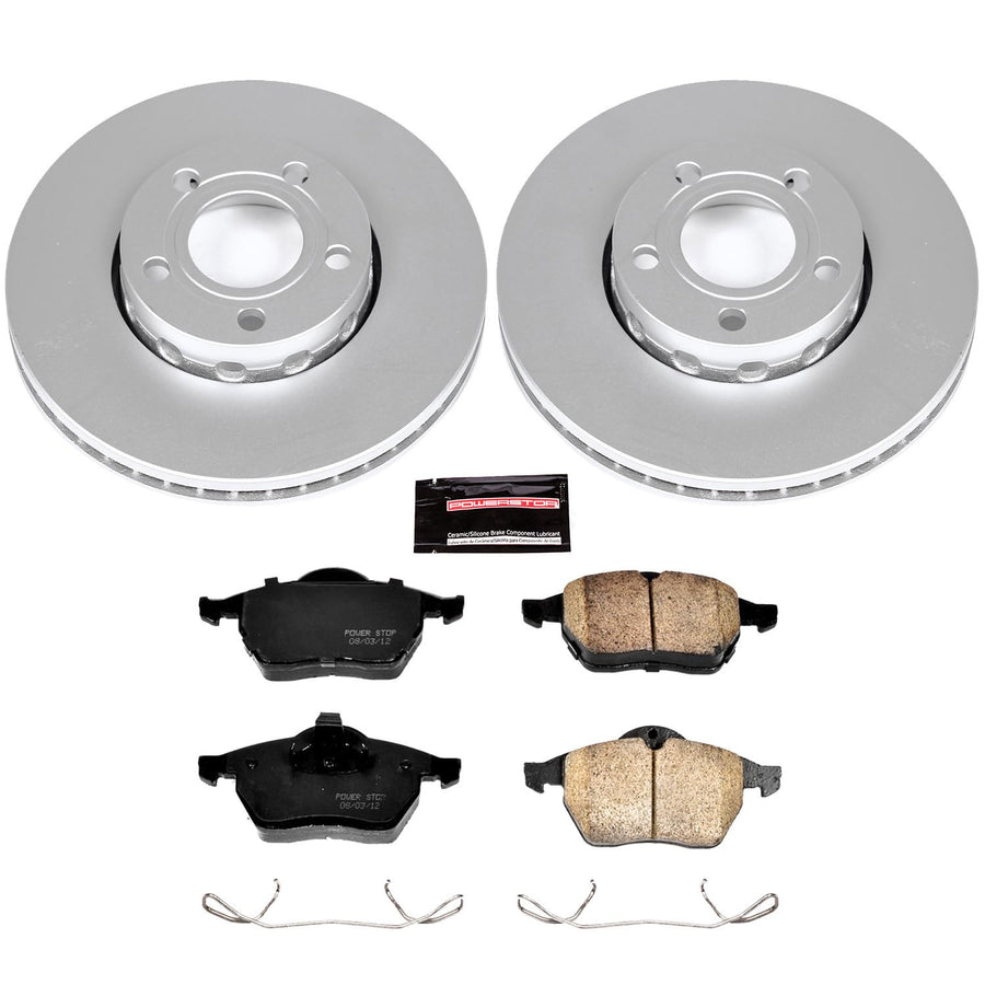 Power Stop Z23 Evolution Geomet Coated Brake Kit For Audi A4 1996-1998, 1996-1998 Audi A4 Quattro [Model Specific]