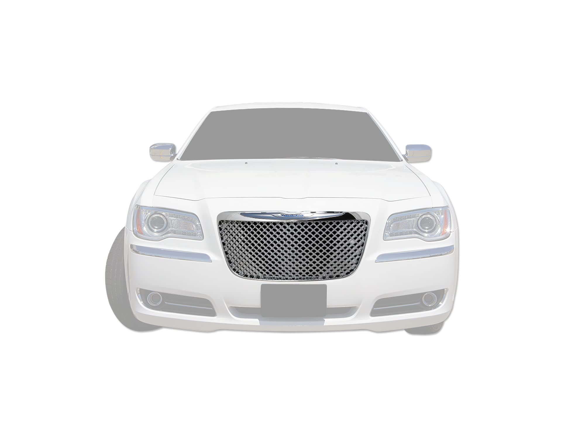 7147522 Armordillo USA Mesh Front Hood Grille - Polished Fits 2011-2014 Chrysler 300/300C