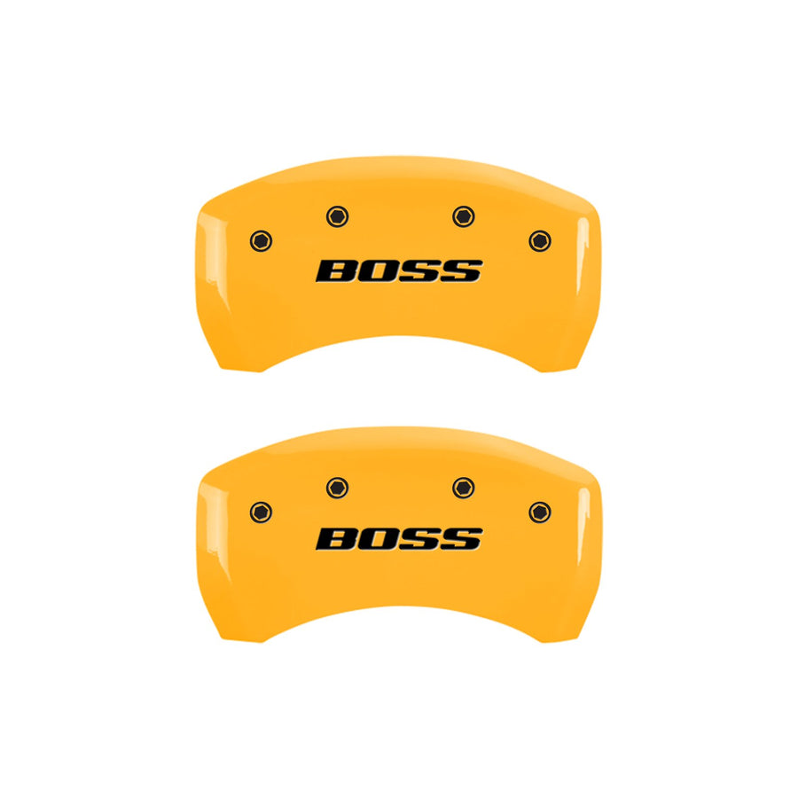 MGP Caliper Covers 10010RBSSYL Set of 2 Caliper Cover (Yellow Rear Engraved Rear: Boss Powder Coat Finish Black Characters)