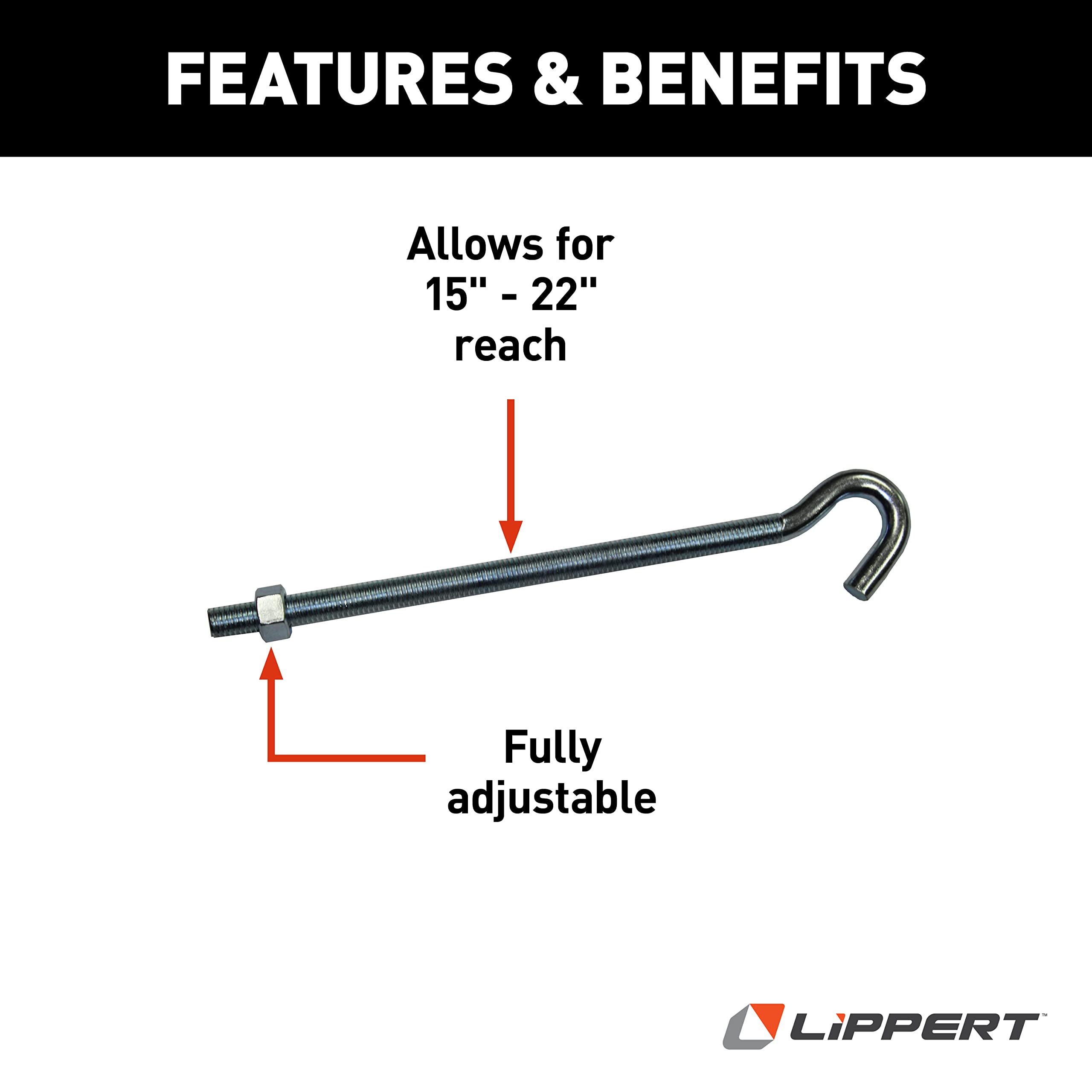 HappiJac 11" Standard Threaded Turnbuckle Hook for Truck Camper Tie Down