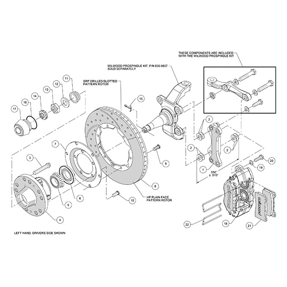 Red DP-DB Front Kit,11.00"