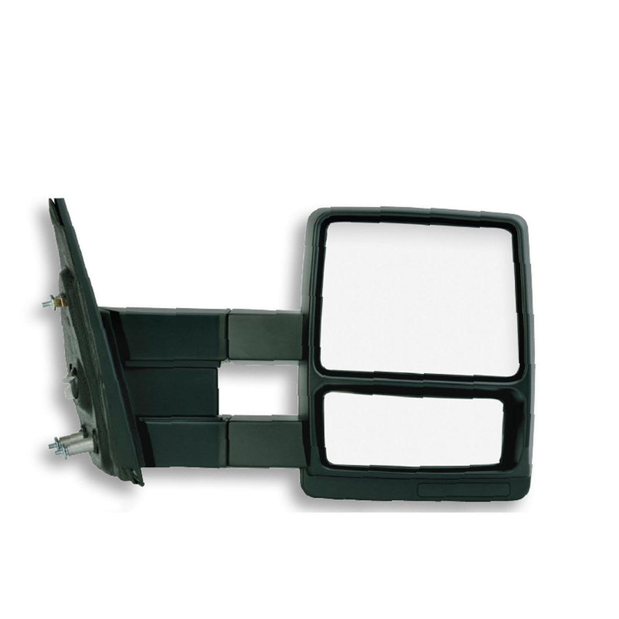 K Source Extendable Passenger Side Towing Mirror for 2004-2014 F150, Textured Black, Dual Lens, Manual, Adjustable, Convex Mirror, Foldaway