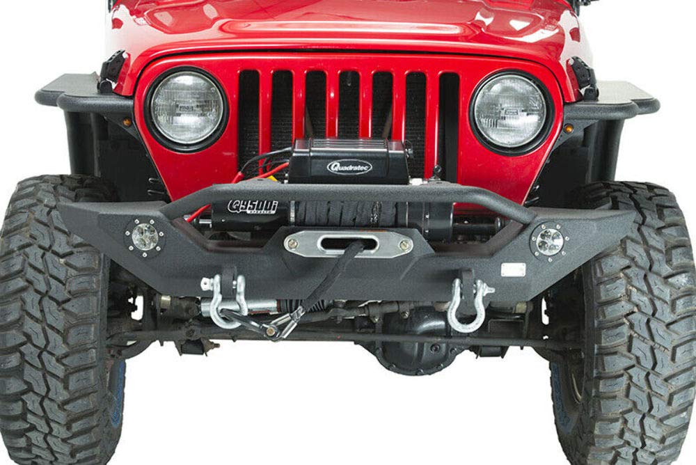 Offroad FISHBONE Jeep TJ/YJ Front Bumper W/LED's 87-06 Wrangler TJ/YJ Steel Black Textured Powercoat