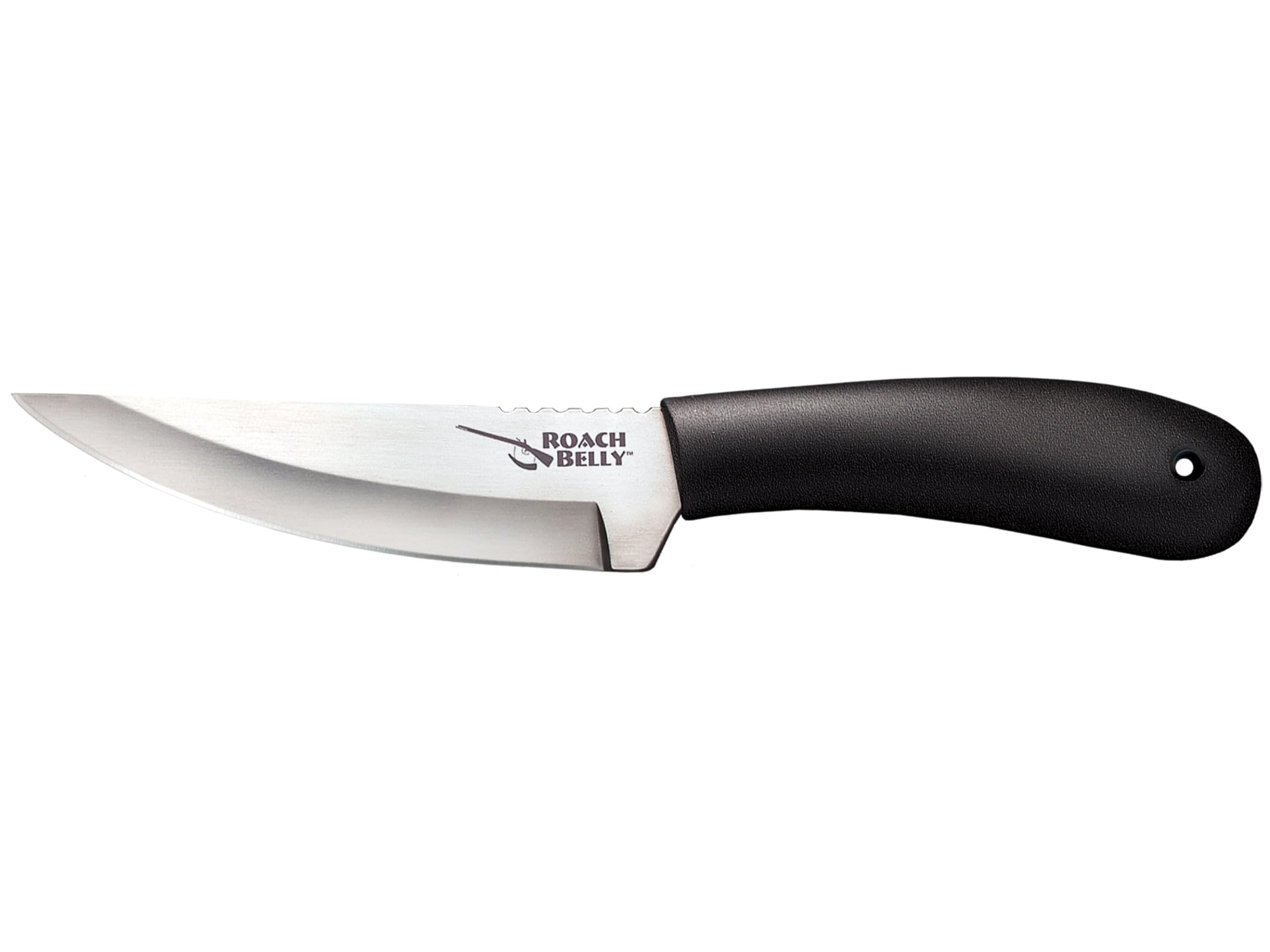 Cold Steel 4.5" Roach Belly German 4116 Stainless Steel Fixed Blade Trailing Point Outdoor Hunting Utility Knife, 4" High Impact Polypropylene Handle, Durable Sheath Included