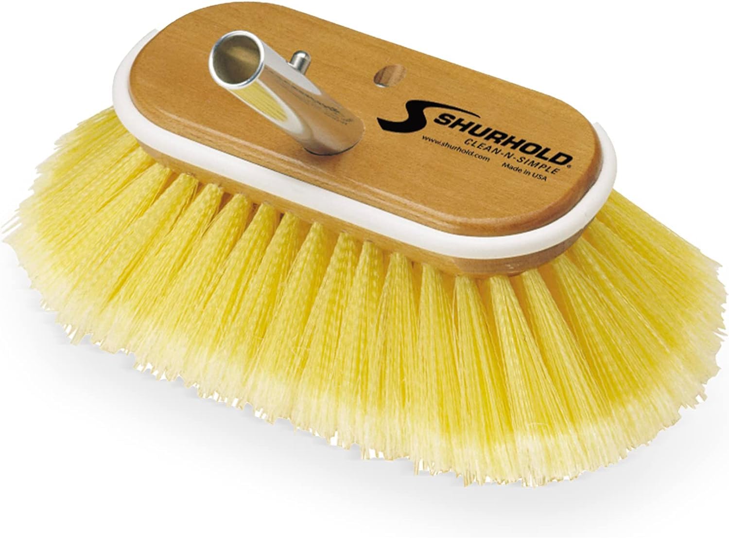 Classic Shurhold 6" Soft Bristle Boat Deck Brush, Safe for Use on Gelcoat, Fiberglass and Painted Surfaces, Attachable to Any Handle
