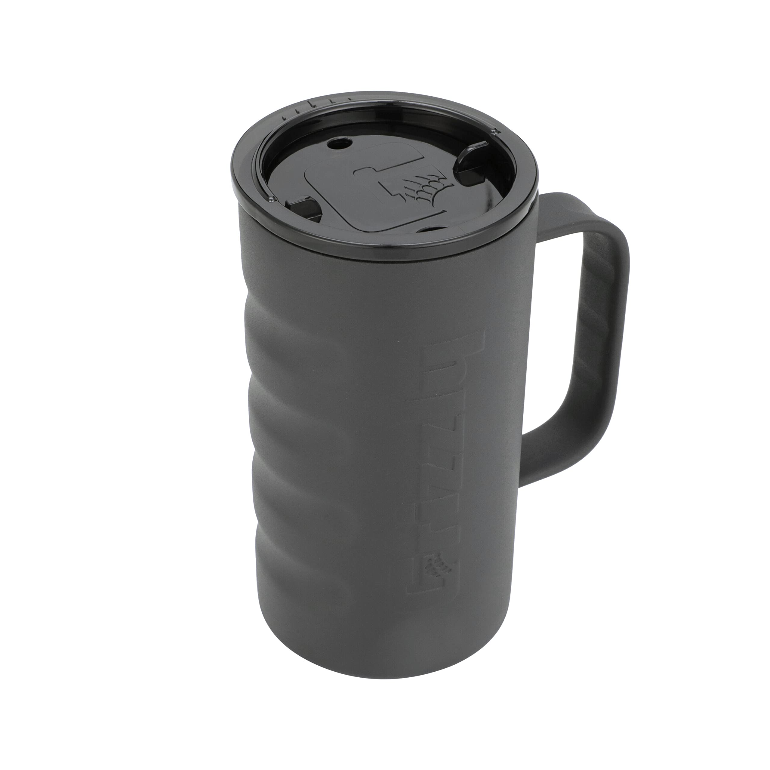 20 oz Grizzly Grip Mug | Stainless Steel | Vacuum Insulated with TwistTop Lid and Handle | For Coffee Car Travel Beach Camping Hiking Hunting Fishing | Charcoal