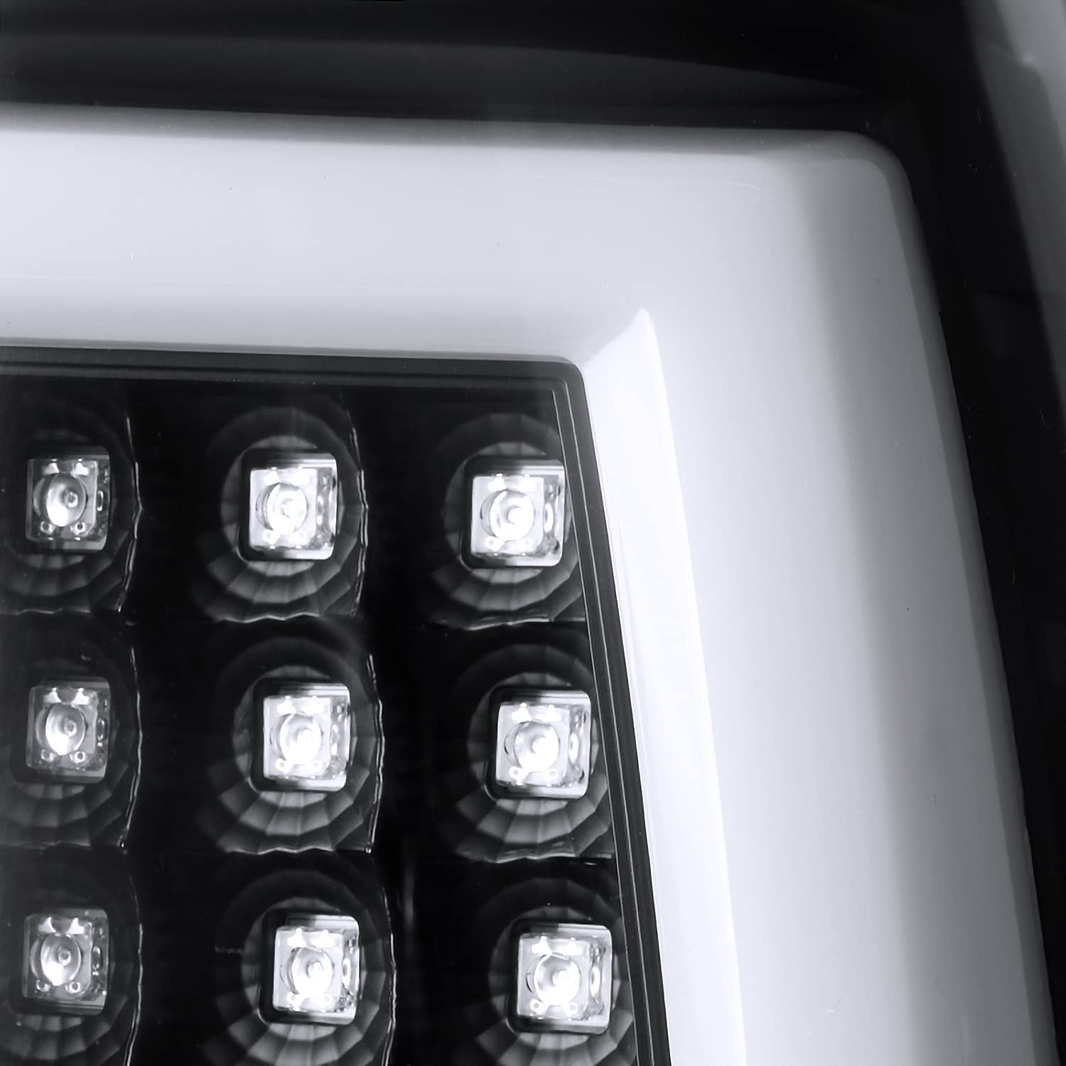 Black LED Bar Tail Lights SPEC-D TUNING Compatible with 1999-2002 Chevy Silverado GMC Sierra 1500/2500/3500 Models, Left + Right Pair Assembly