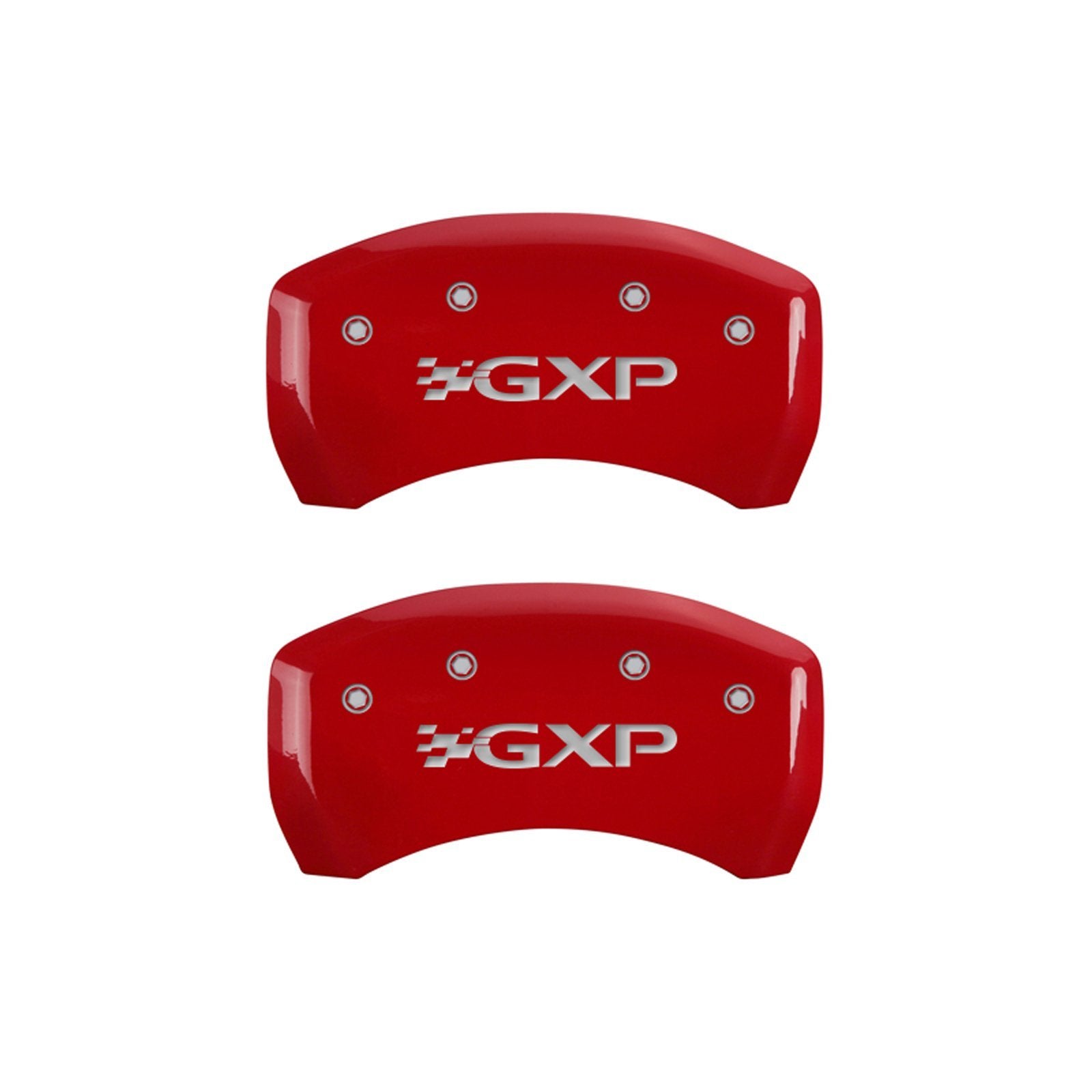 MGP Caliper Covers Red Powder Coat Finish 18030SPXPRD Front and Rear Caliper Cover, Set of 4 (Pontiac GXP Silver Characters, Engraved)