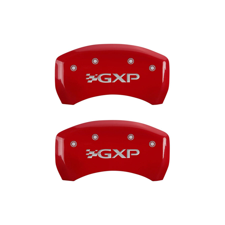 MGP Caliper Covers Red Powder Coat Finish 18030SPXPRD Front and Rear Caliper Cover, Set of 4 (Pontiac GXP Silver Characters, Engraved)