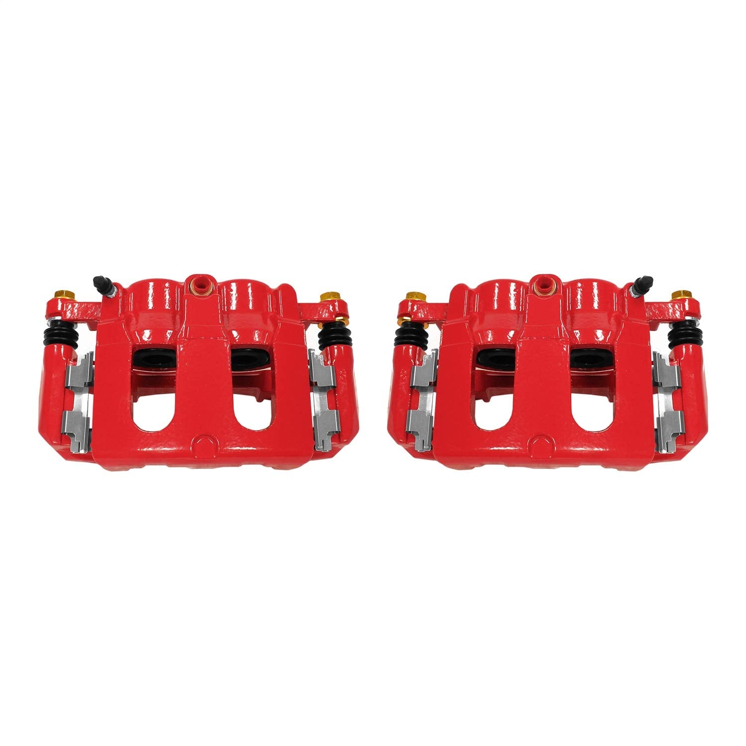 Power Stop S5214 Front Pair of High-Temp Red Powder Coated Calipers For Ford Explorer, Ford Explo, Ford Flex, Ford Police Interceptor Utility, Ford Taurus, Lincoln MKS, Lincoln MKT [Model Specific]