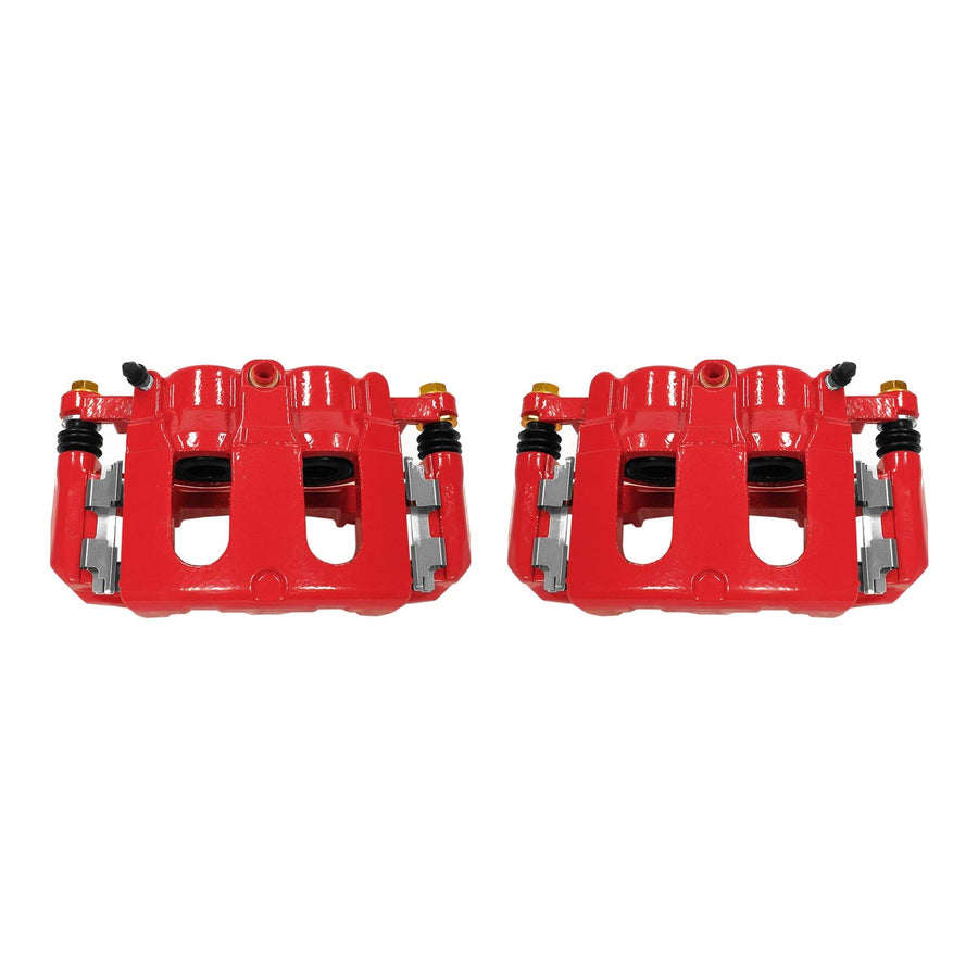 Power Stop S5214 Front Pair of High-Temp Red Powder Coated Calipers For Ford Explorer, Ford Explo, Ford Flex, Ford Police Interceptor Utility, Ford Taurus, Lincoln MKS, Lincoln MKT [Model Specific]