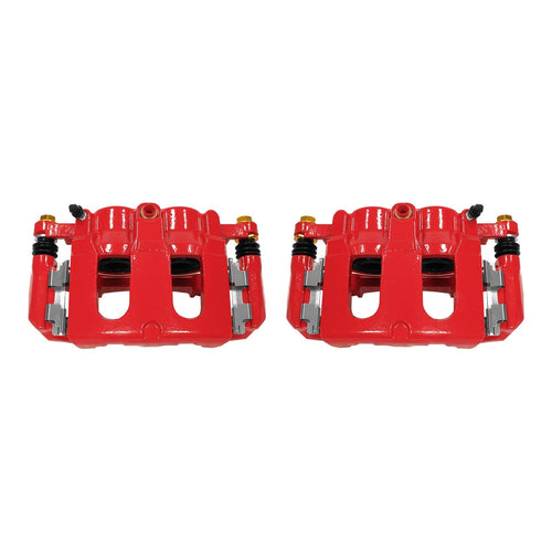 Power Stop S5214 Front Pair of High-Temp Red Powder Coated Calipers For Ford Explorer, Ford Explo, Ford Flex, Ford Police Interceptor Utility, Ford Taurus, Lincoln MKS, Lincoln MKT [Model Specific]
