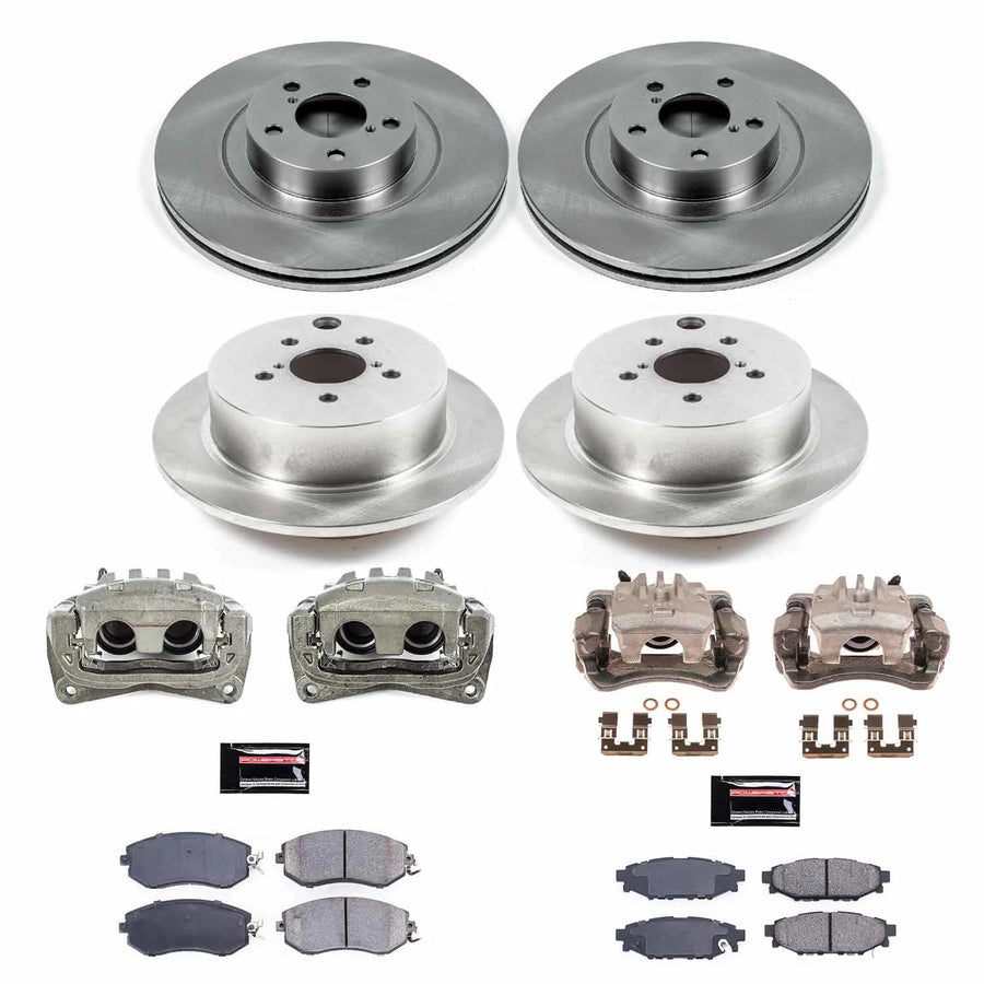 Power Stop KCOE6762 Front and Rear Brake Caliper Kit- Brake Rotors, Brake Pads & Calipers For Subaru Crosstrek, Subaru Forester, Subaru XV Crosstrek [Model Specific]
