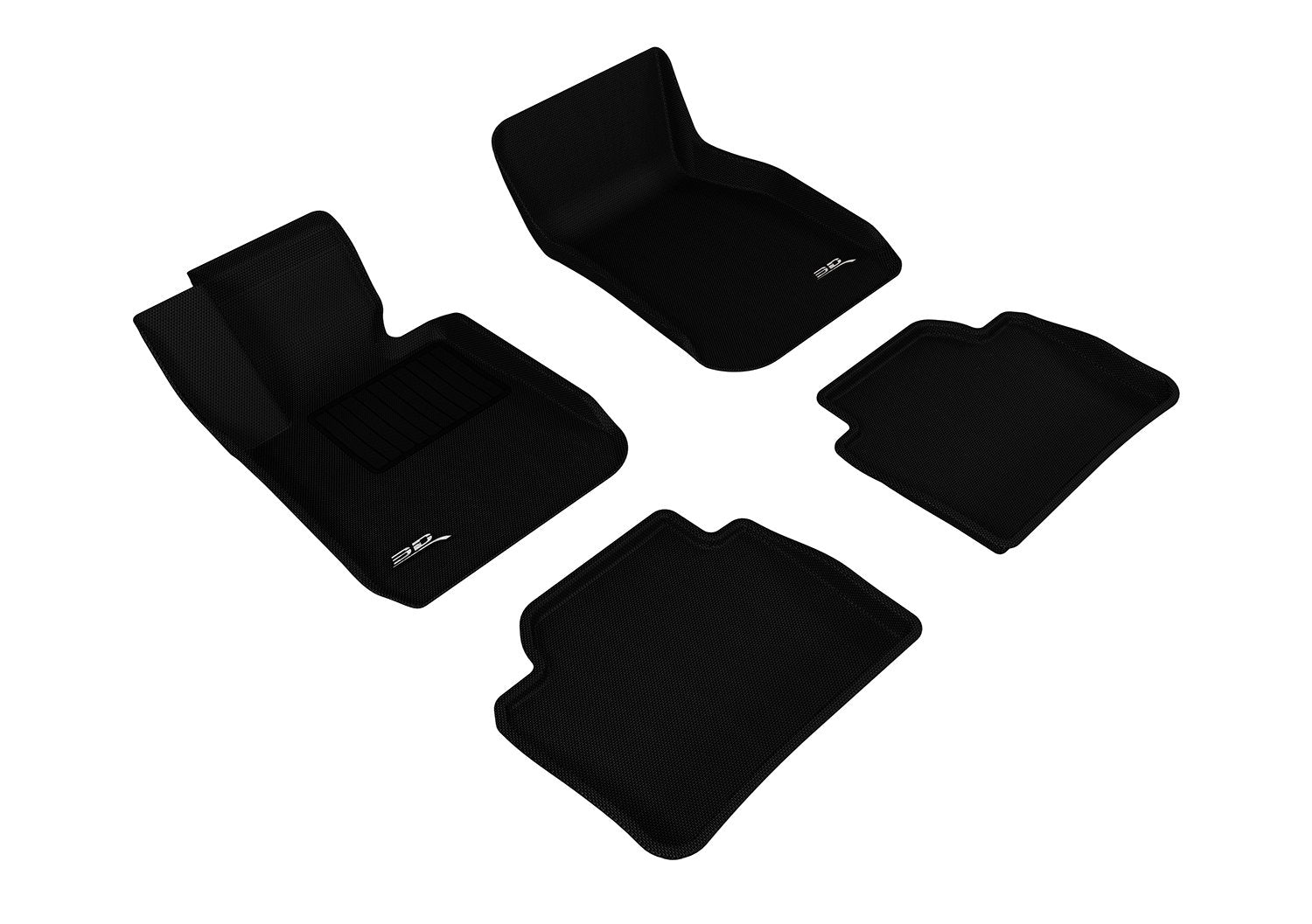 3D MAXpider Kagu Custom Fit Floor Mat (Black) Compatible with BMW 3 Series Sedan (F30) RWD 2012-2018 - Full Set