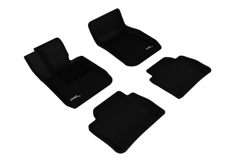 3D MAXpider Kagu Custom Fit Floor Mat (Black) Compatible with BMW 3 Series Sedan (F30) RWD 2012-2018 - Full Set