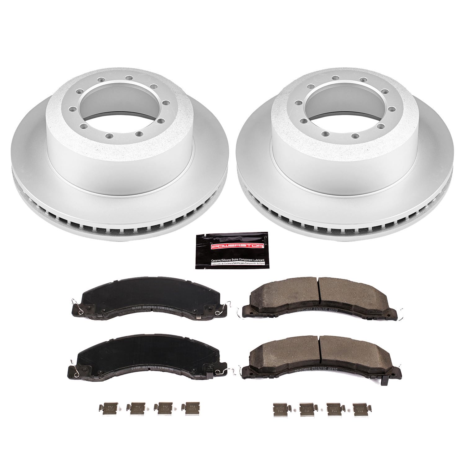 Power Stop CRK4722 Brake Rotor & Coated Ceramic Brake Pads- rear For Dodge Ram 4500 2008-2010, Dodge Ram 5500 2008-2010, Ram 4500 2011-2012, Ram 5500 2011-2012 [Model Specific]