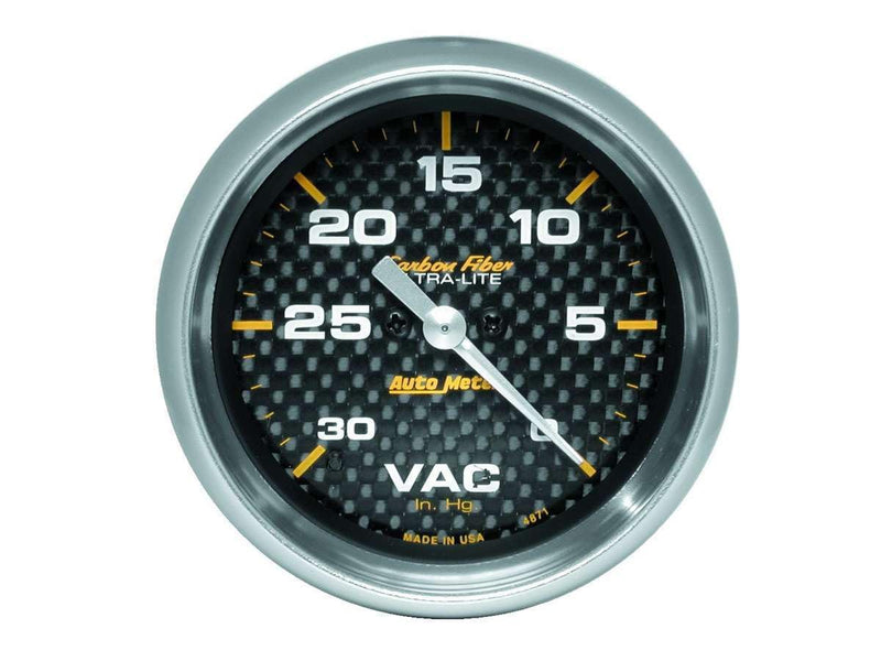 Carbon Fiber Auto Meter 4871 Electric Vacuum Gauge