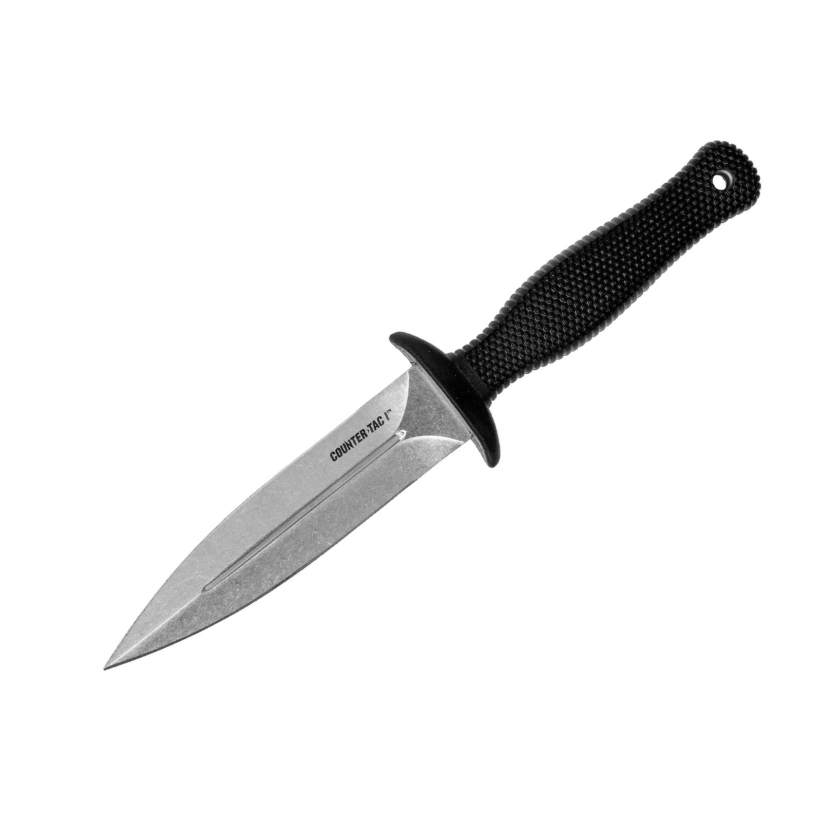 COUNTER TAC I COLD STEEL 5" Japanese AUS8A w/ Stonewash Finish Spear Point Fixed Blade Multi-Purpose Tactical Game Hunting Boot Knife, 4-1/2" Kray-Ex Handle, Weather-Resistant Secure-Ex Sheath