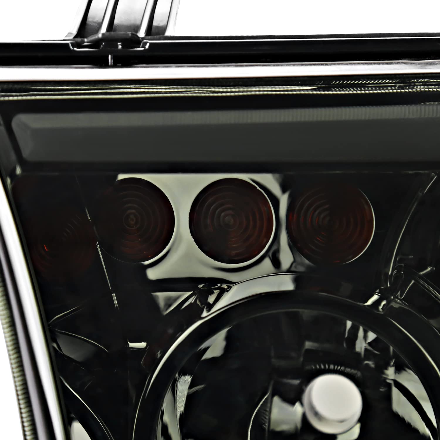Smoke Projector Headlights w/LED Tube SPEC-D TUNING Compatible with 2007-2013 Toyota Tundra, Left + Right Pair Headlamp Assembly