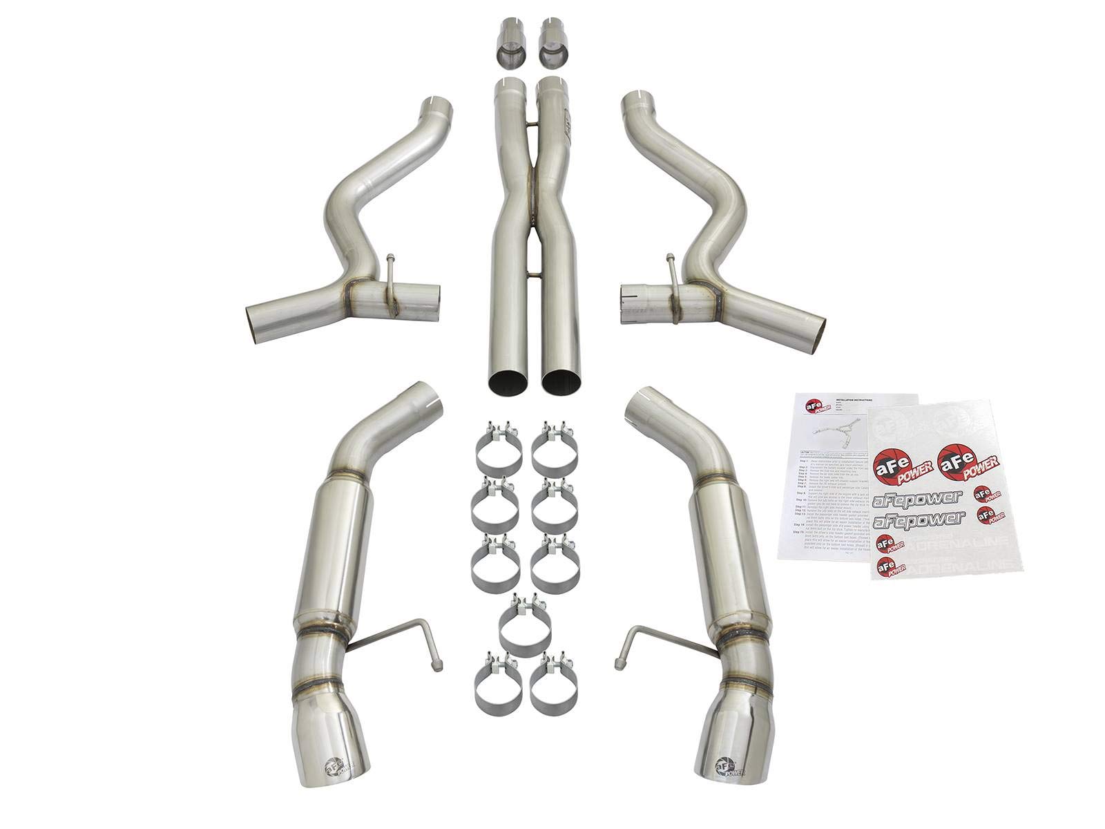 Mach Force-Xp aFe Power 49-33088-P Cat-Back Exhaust System with Muffler (Polished Tip), 1 Pack