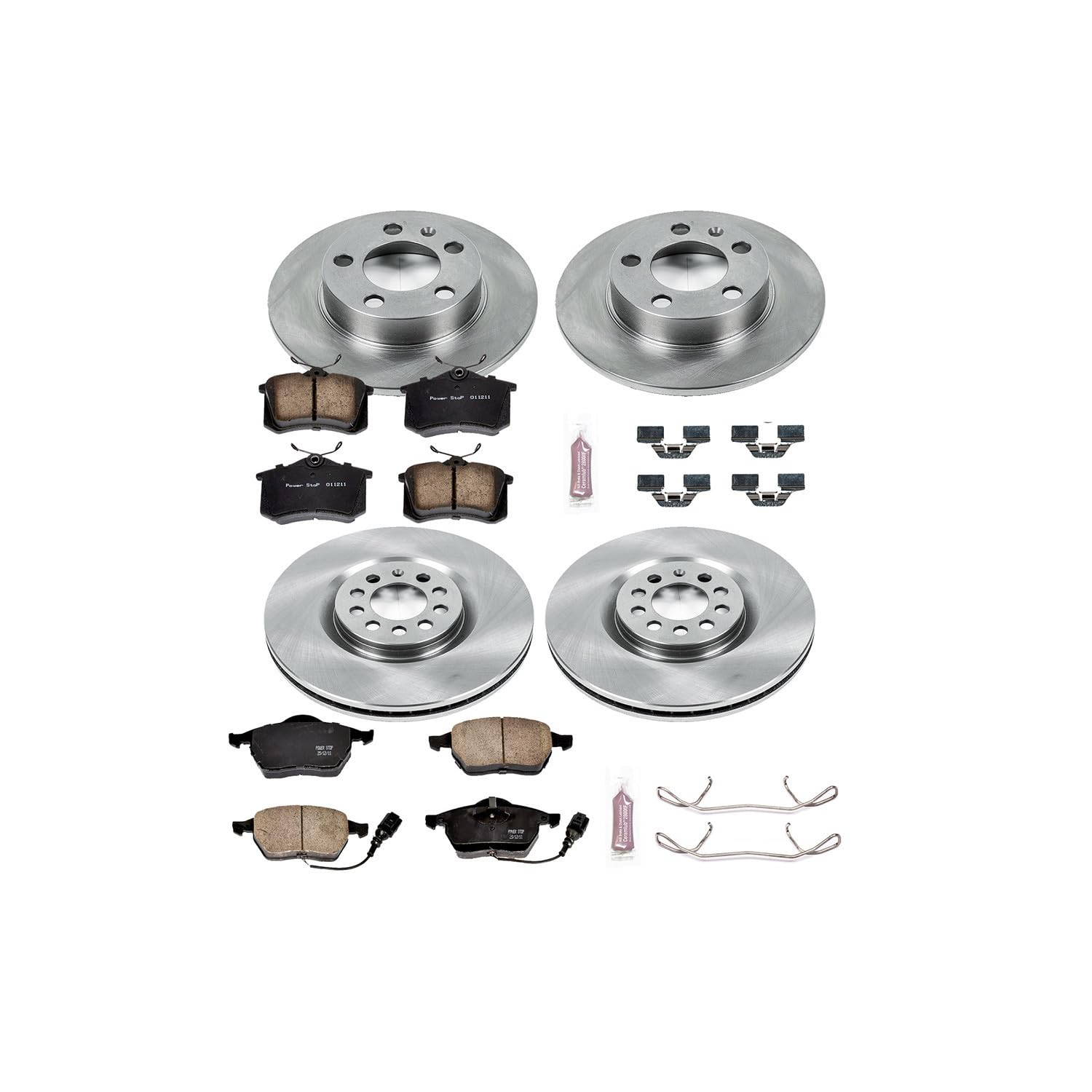 POWERSTOP Autospecialty KOE915 Front and Rear Replacement Brake Kit-OE Brake Rotors & Ceramic Brake Pads For Audi TT 2000-2006 [Model Specific]