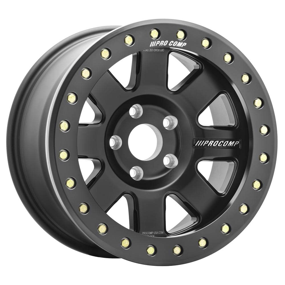 Trilogy Race Pro Comp Wheels Black Wheel with Brushed Finish (17 x 9. inches /5 x 150 mm, -6 mm Offset)