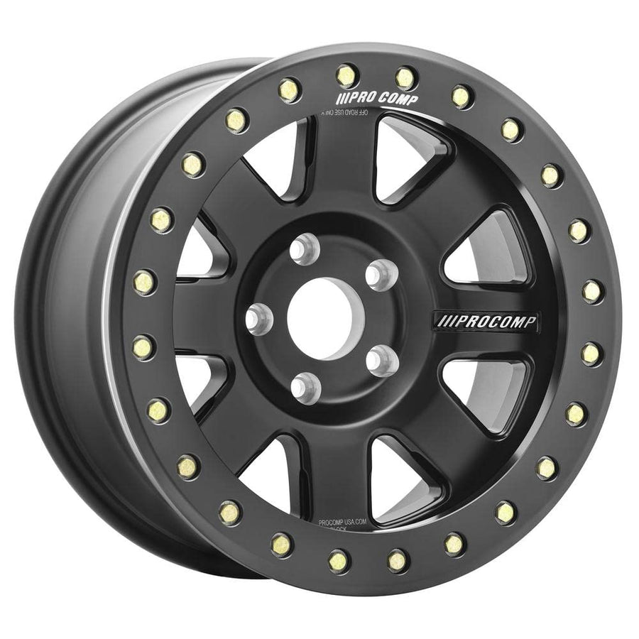 Trilogy Race Pro Comp Wheels Black Wheel with Brushed Finish (17 x 9. inches /5 x 150 mm, -6 mm Offset)