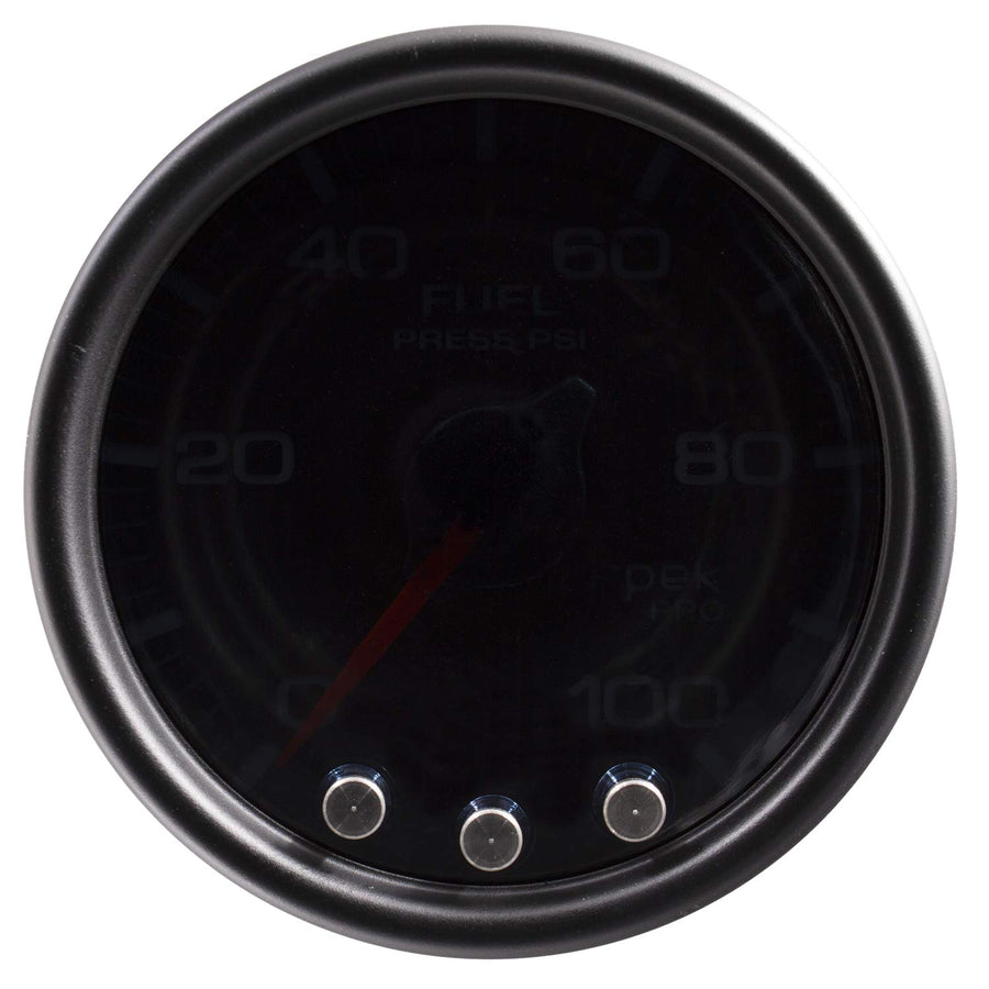 Auto Meter Gauge P31452, Fuel Press, 2 1/16", 100Psi, Stepper Motor W/Peak & Warn, Smoke/Blk, Spek-Pro
