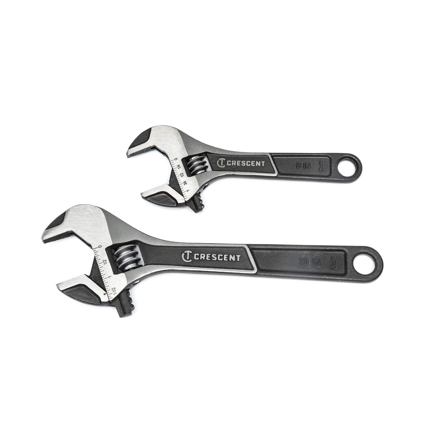 2 Piece Crescent Wide Jaw Adjustable Wrench Set | 6" & 10" | ATWJ2610VS
