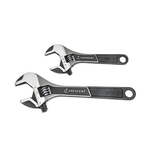 2 Piece Crescent Wide Jaw Adjustable Wrench Set | 6" & 10" | ATWJ2610VS