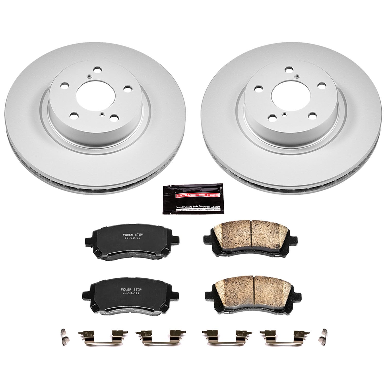 PowerStop Brake Kit 1998-2002 Forester, 1998-2001 Impreza, 1997-2002 Legacy, 2000 Outback [Model Specific] - Front Coated Disc Rotors & Ceramic Brake Pads Replacement, CRK1120