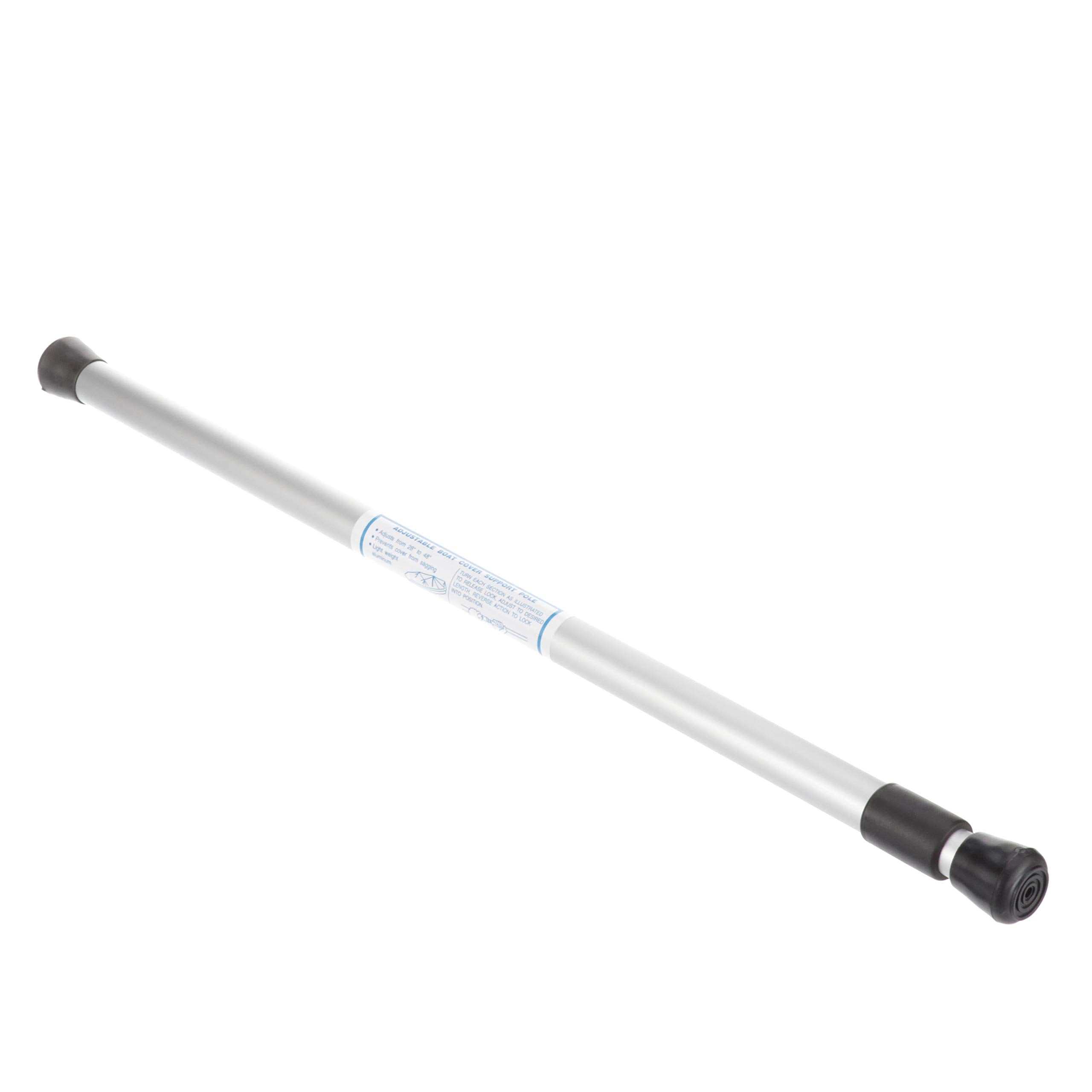 Adjustable Boat Cover Support Pole Attwood 10704-5 – Telescoping 28" to 48" with 1" Diameter, Anodized Aluminum with Rubber End Caps