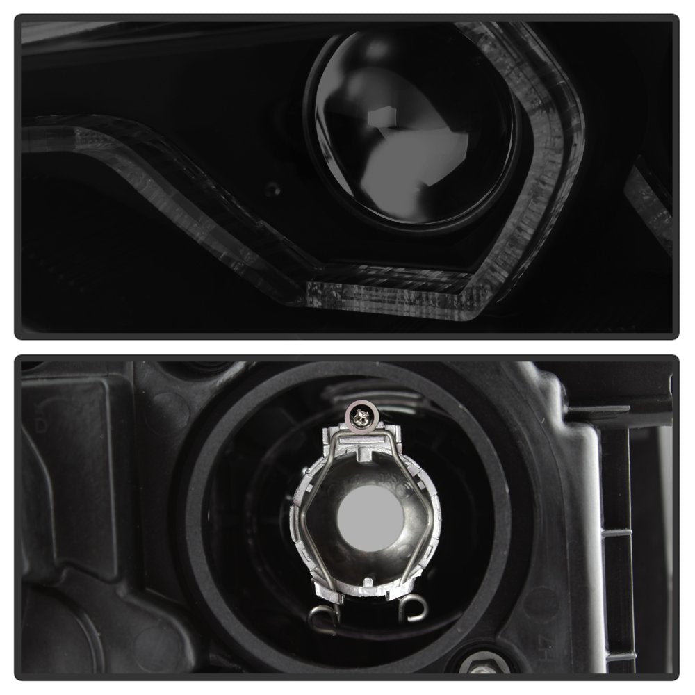 BMW F30 3 Series 2012-2014 Spyder 5085047 4DR Projector Headlights - LED DRL - Black Smoke