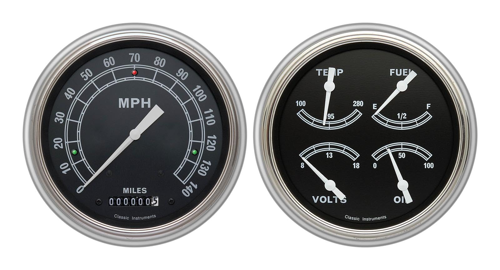 Classic Instruments 1951-1952 Chevy Car CH51TR52 Traditional 4 5/8" Speedometer & Quad Gauge - GM