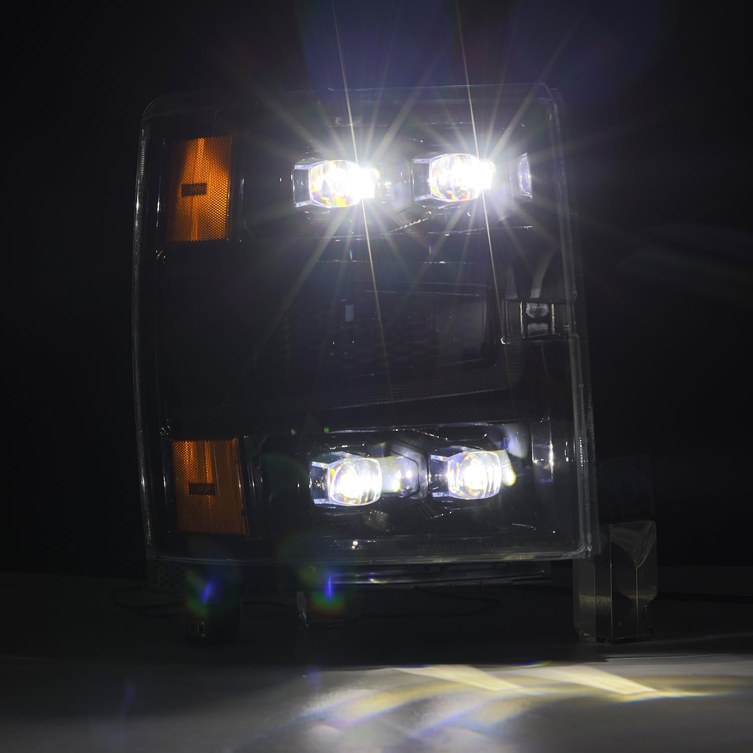 AlphaRex NOVA-Series 04-15 Chevy 1500 LED Proj Headlights Alpha BL w/Activ Light/Seq Signal & SB DRL