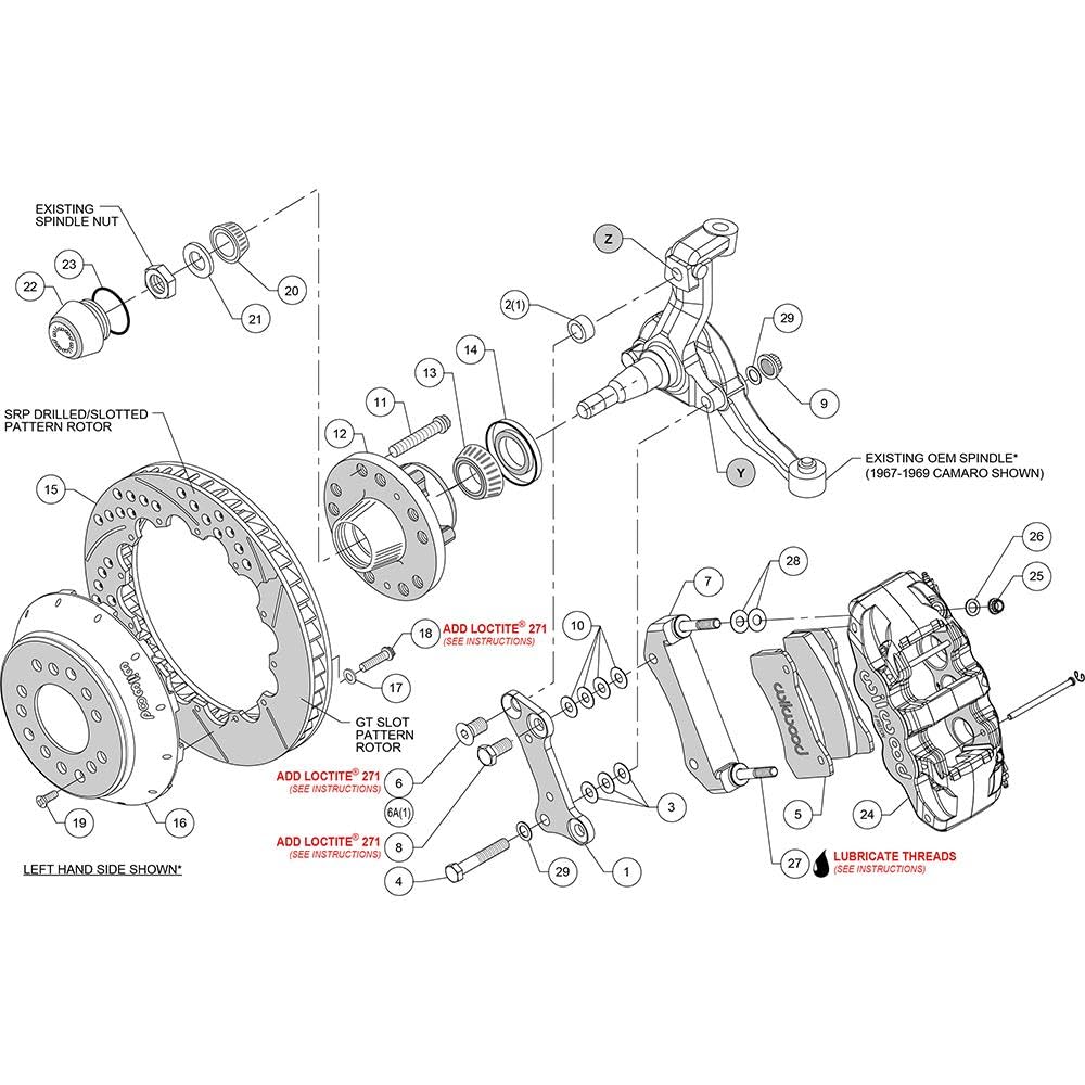 Red AERO6 Front Hub Kit,15.00