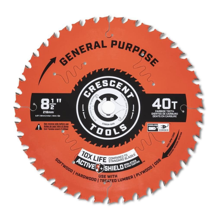 Crescent 8 1/2'' Circular Saw Blade X 40 Tooth General Purpose