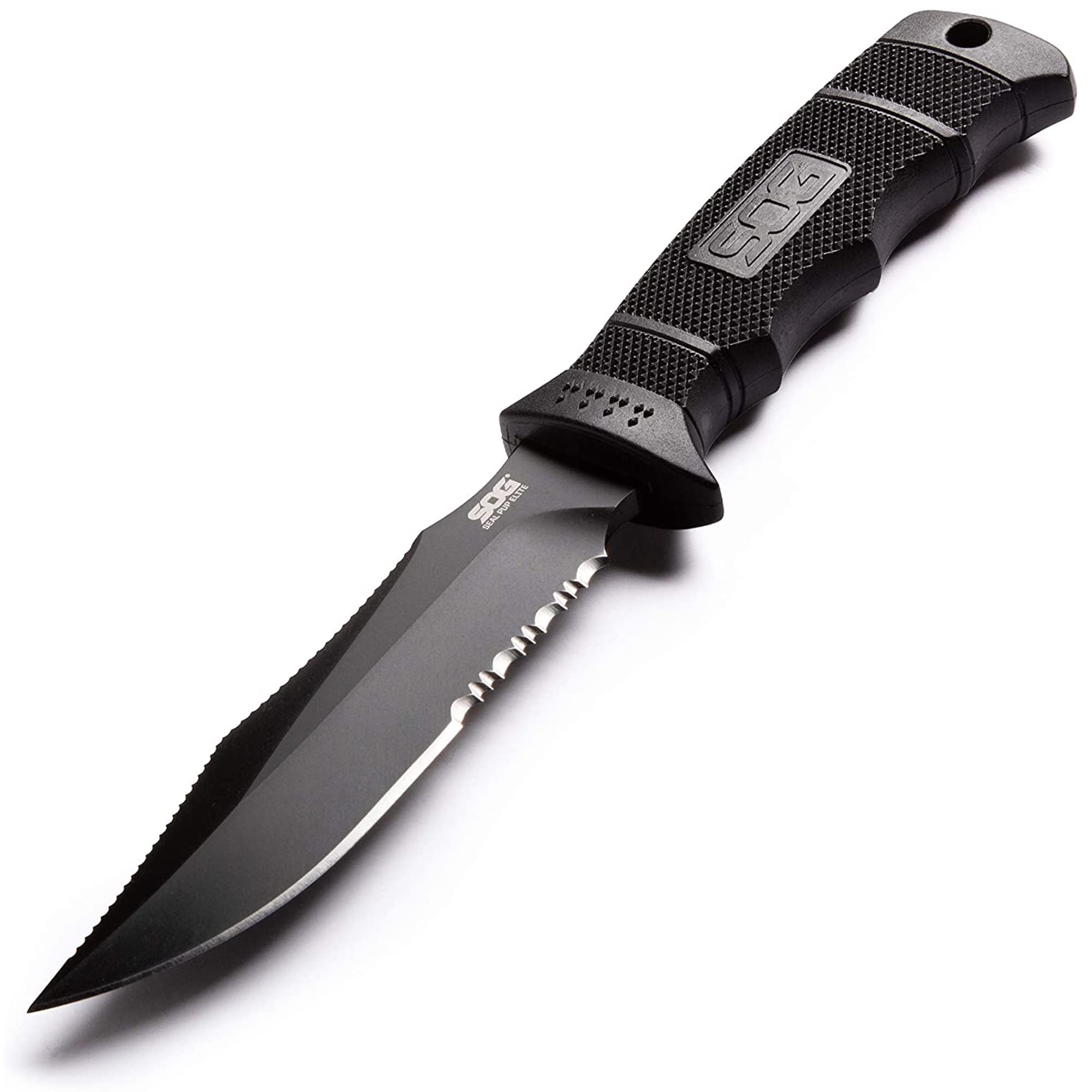 SOG Seal Elite Pup Tactical Fixed Blade- Survival and Hunting Knife with Sheath, 4.75 Inch Combat Knife Blade (E37T-K)