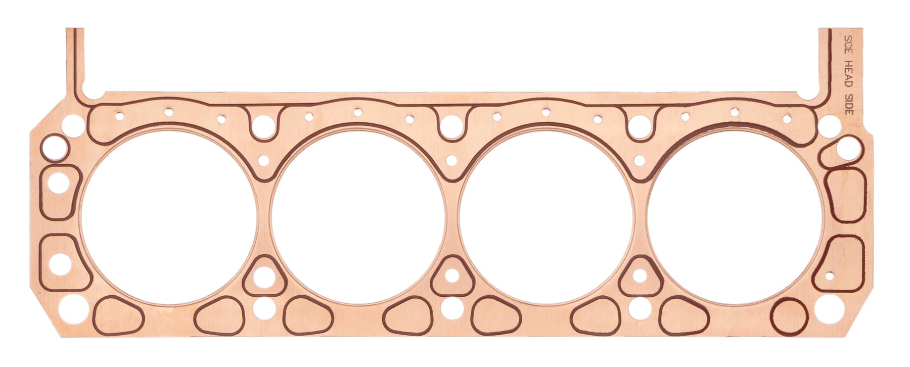 Cylinder Head Gasket, SCE Gaskets ICS Titan, 4.060 in Bore, 0.040 in Compression Thickness, Copper, Passenger Side, Small Block Ford, Each