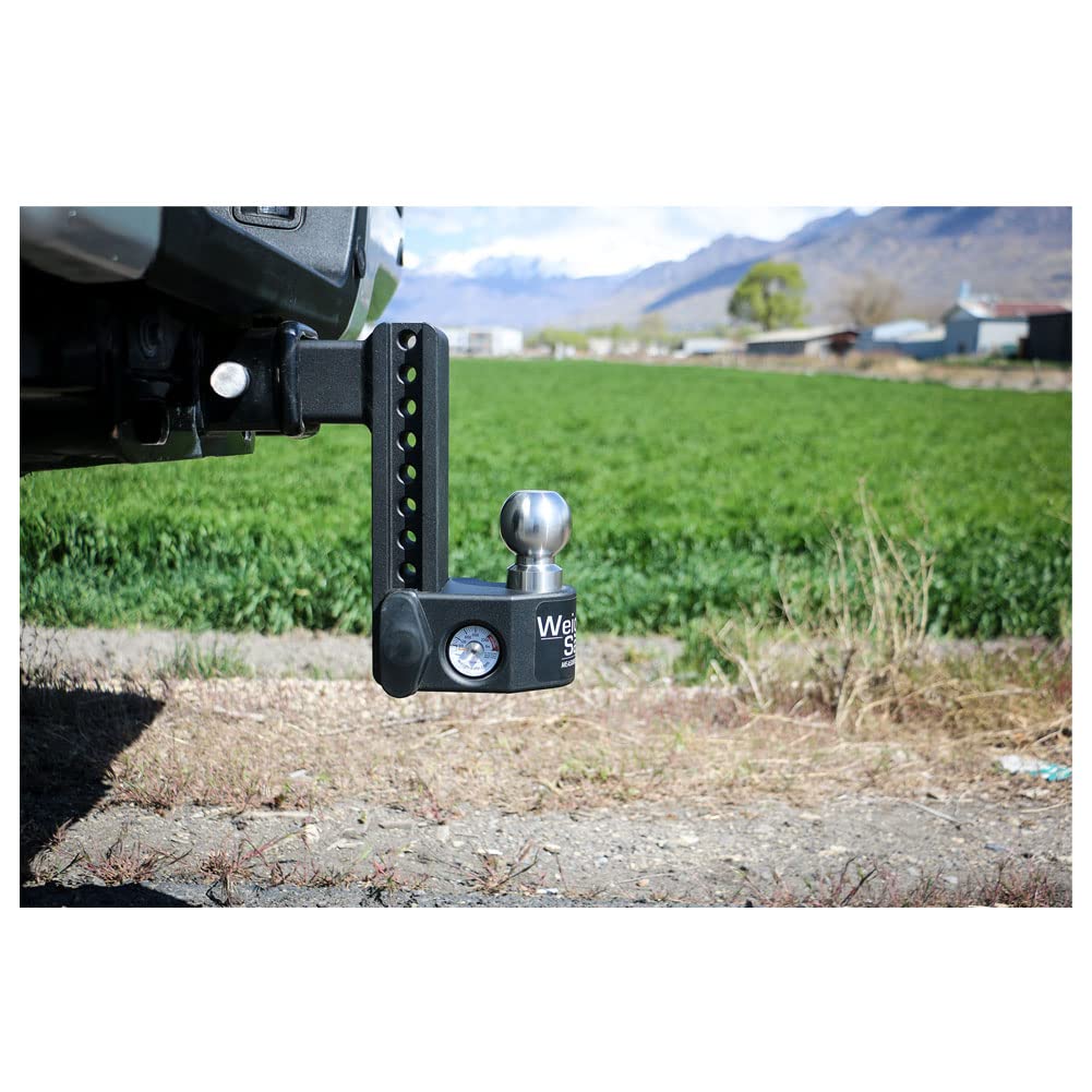 Weigh Safe Adjustable Hitch Ball Mount Trailer - 8" Adjustable Drop Hitch for 2.5" Receiver - Premium Heavy Duty Steel Trailer Tow Hitch with Built in Weight Scale for Anti Sway - 22,000 GTW