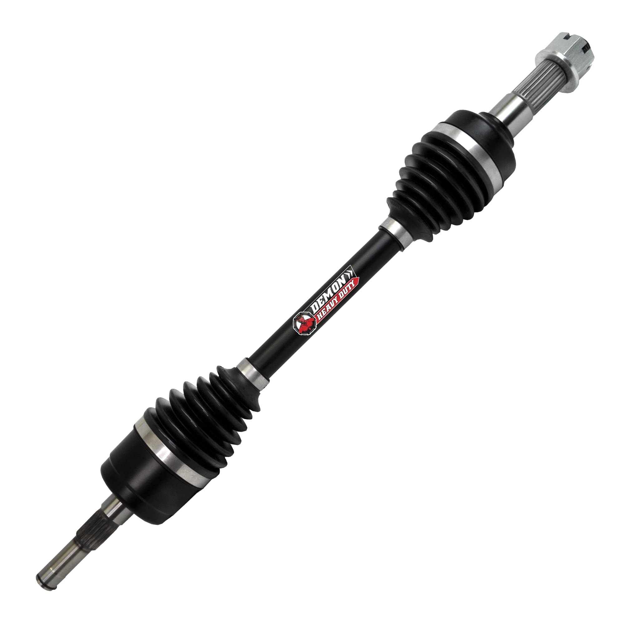 Heavy Duty Demon Powersports Front Left Axle for CFMOTO ZFORCE 500/800, 4340 Chromoly Steel, in Dual Heat Treated High Strength, Gives Wider Angles & in Molybdenum Grease (See Fitments in Description)