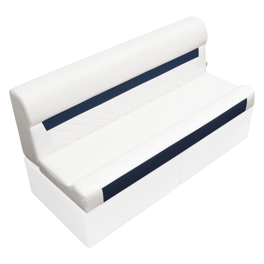 DLX106-1904 Wise DLX Series 55" Pontoon Bench Cushion Set - White/Mariner Blue