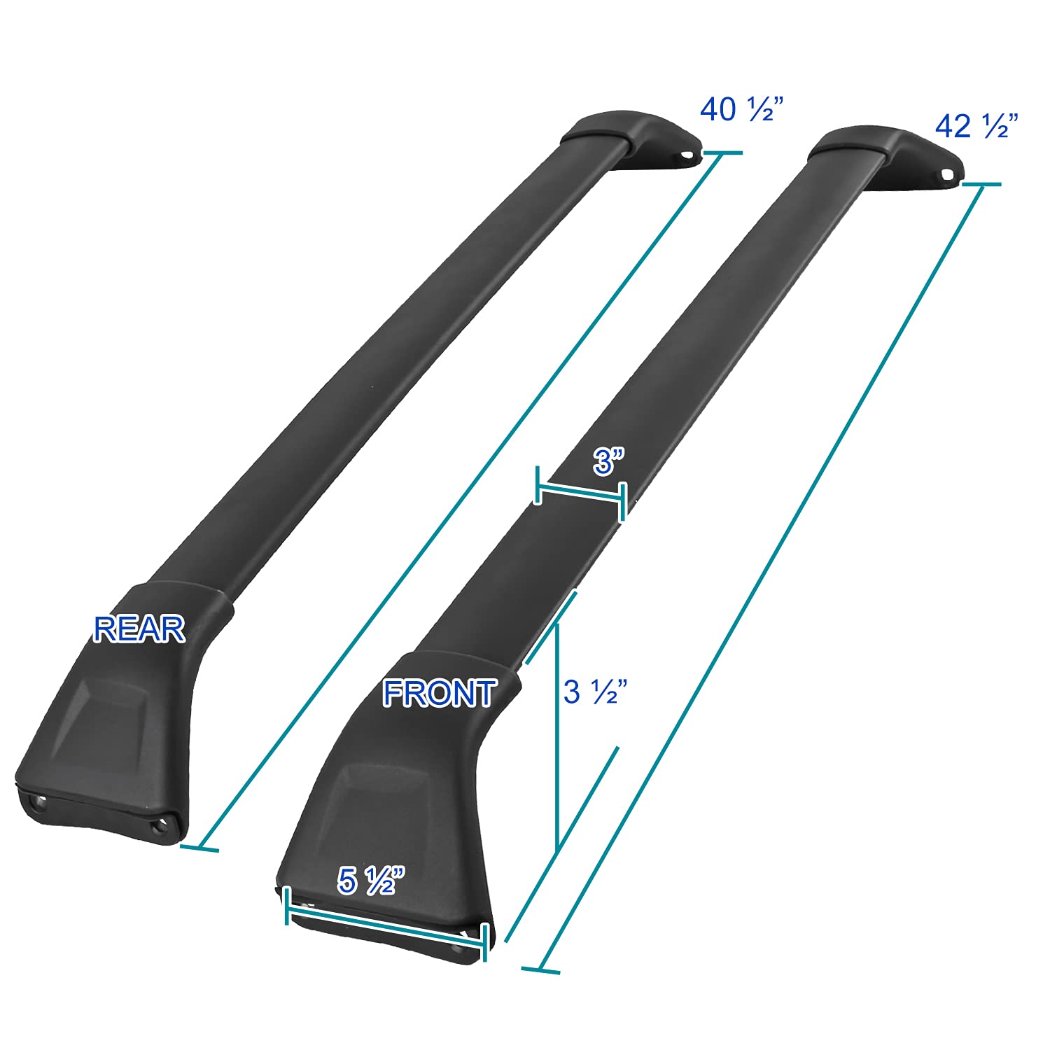 Aluminum Baggage Cargo Rail Spec-D Tuning Black Cross Bar Roof Rack Compatible with Mazda Cx5 2017-2023