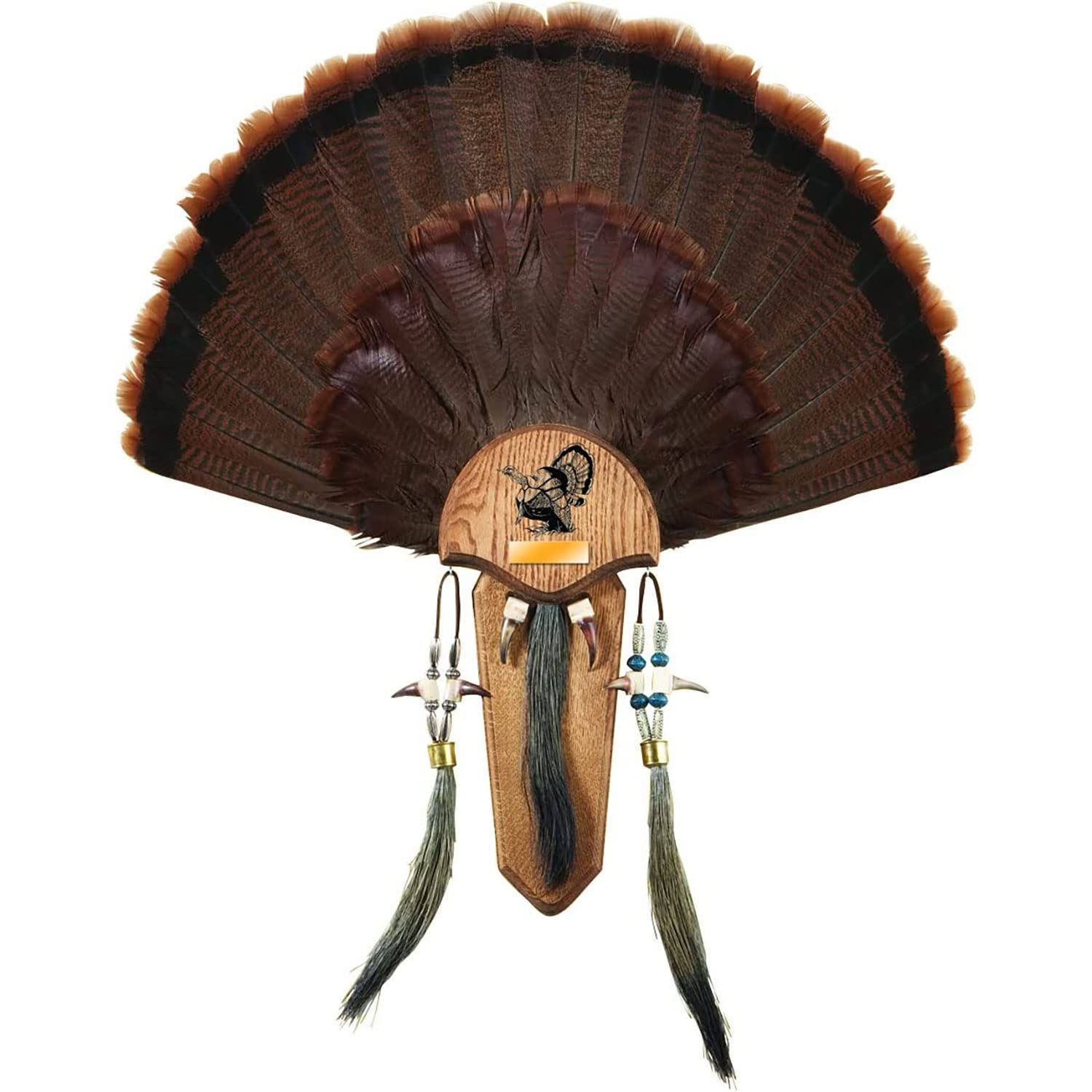H.S. Strut Hunters Specialties Easy To Assemble Trophy Mount Three Beard Mounting Plaque with Natural Oak Finish,Brown