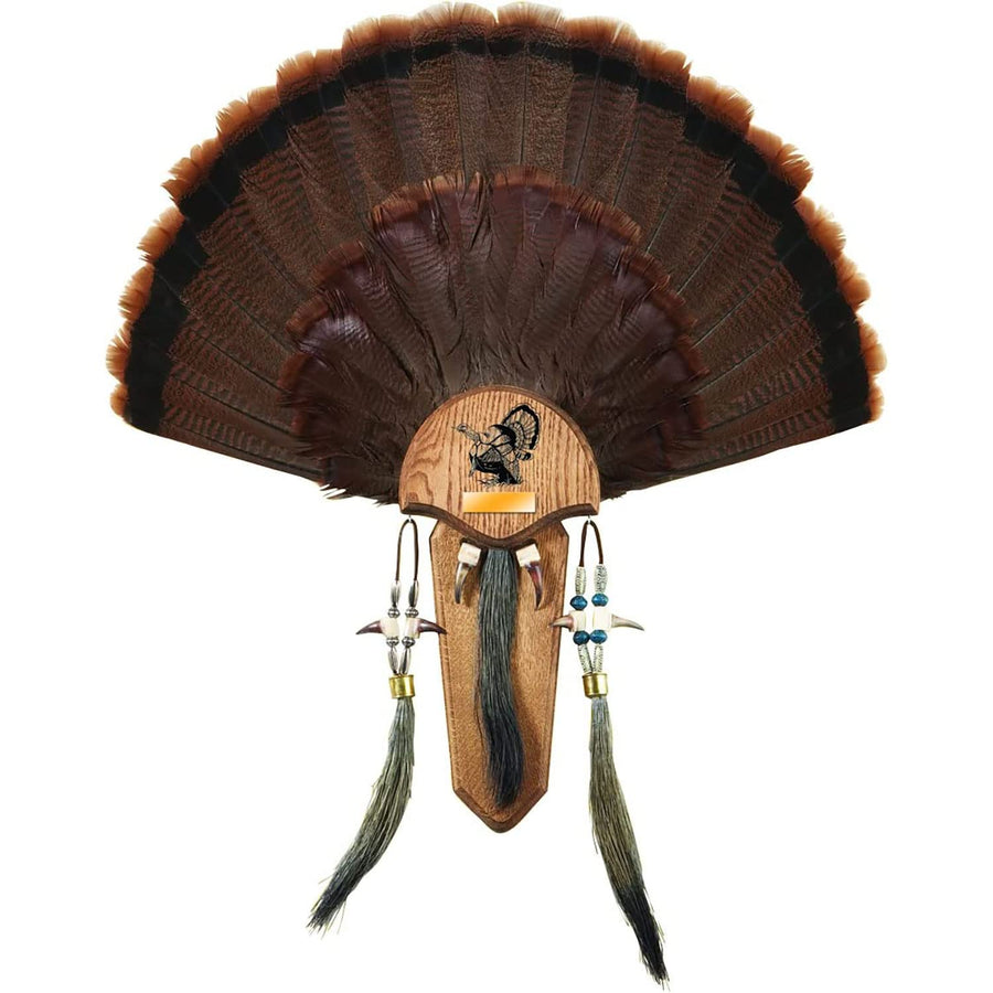 H.S. Strut Hunters Specialties Easy To Assemble Trophy Mount Three Beard Mounting Plaque with Natural Oak Finish,Brown