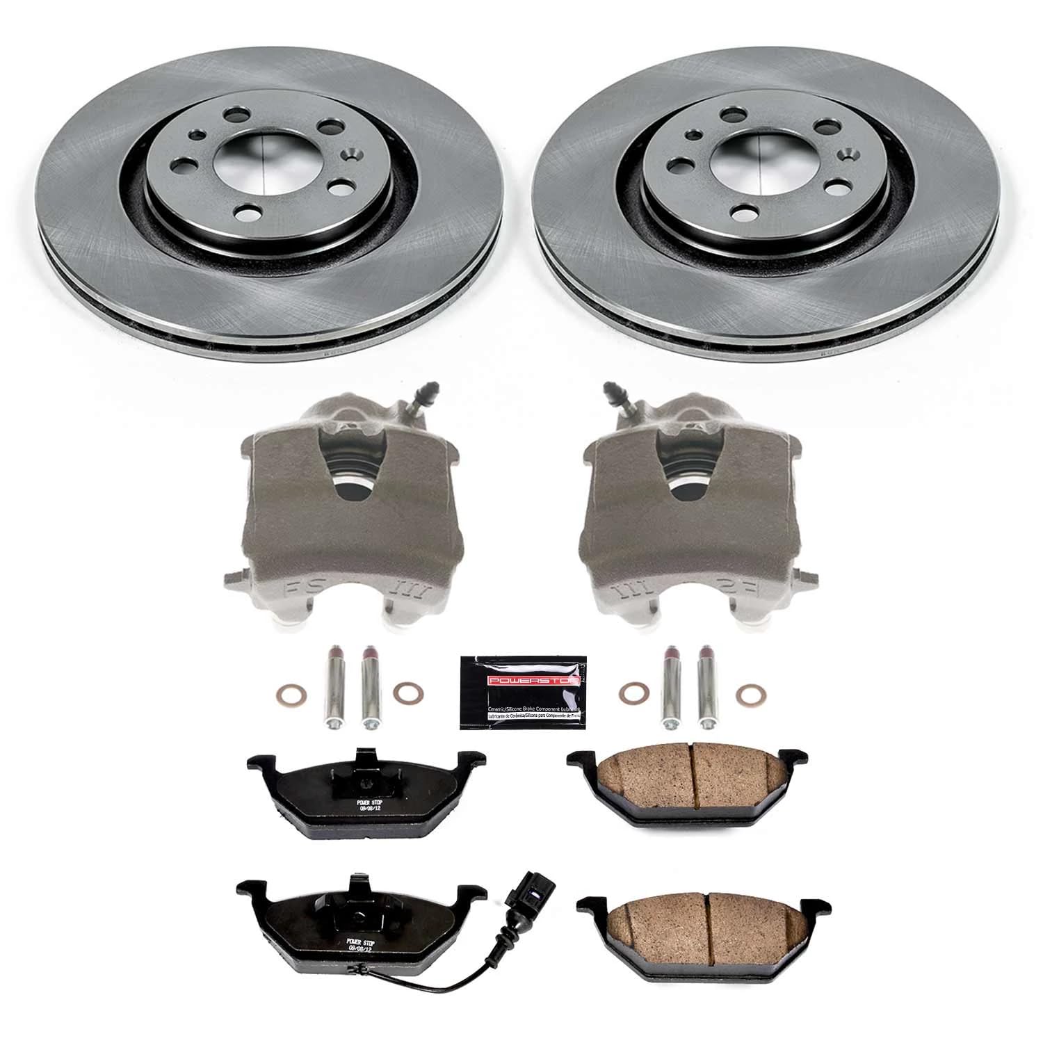 Power Stop KCOE839 Front Brake Kit-OE Rotors & Z17 ramic Brake Pads For VW Beetle, VW Golf, VW Jetta [Model Specific] Autospecialty Stock Replacement