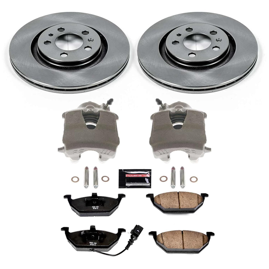 Power Stop KCOE839 Front Brake Kit-OE Rotors & Z17 ramic Brake Pads For VW Beetle, VW Golf, VW Jetta [Model Specific] Autospecialty Stock Replacement
