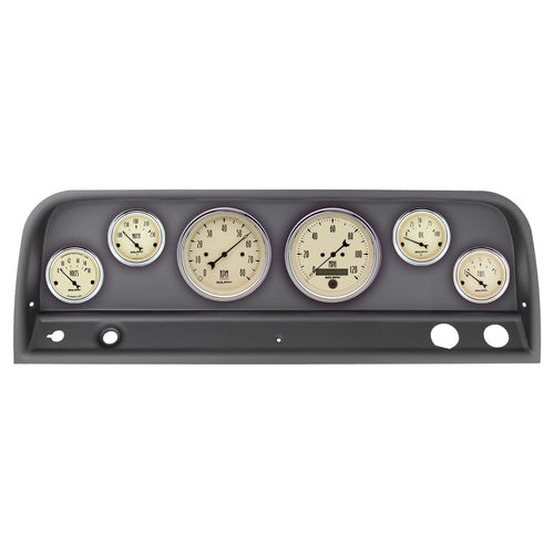 Chevy Truck AutoMeter Direct Fit Dash Kit, 64-66, Tach/Mph/Fuel/Oilp/Wtmp/Volt, Antique Beige (2128-02)